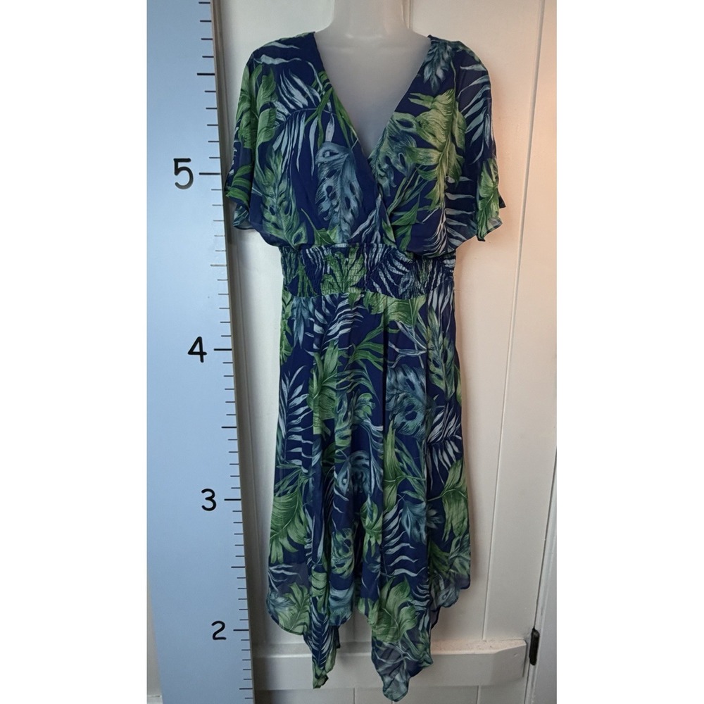 Rabbit Rabbit Rabbit Designs Size 14 Blue Floral Fairy Midi Length Dress